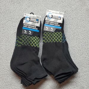 Black and Green Crew Socks